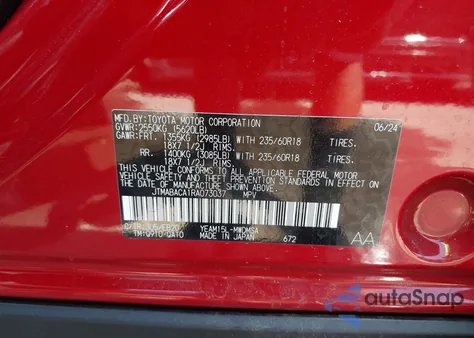 2024 Toyota Bz4X Xle from USA, damaged, VIN JTMABACA1RA073037